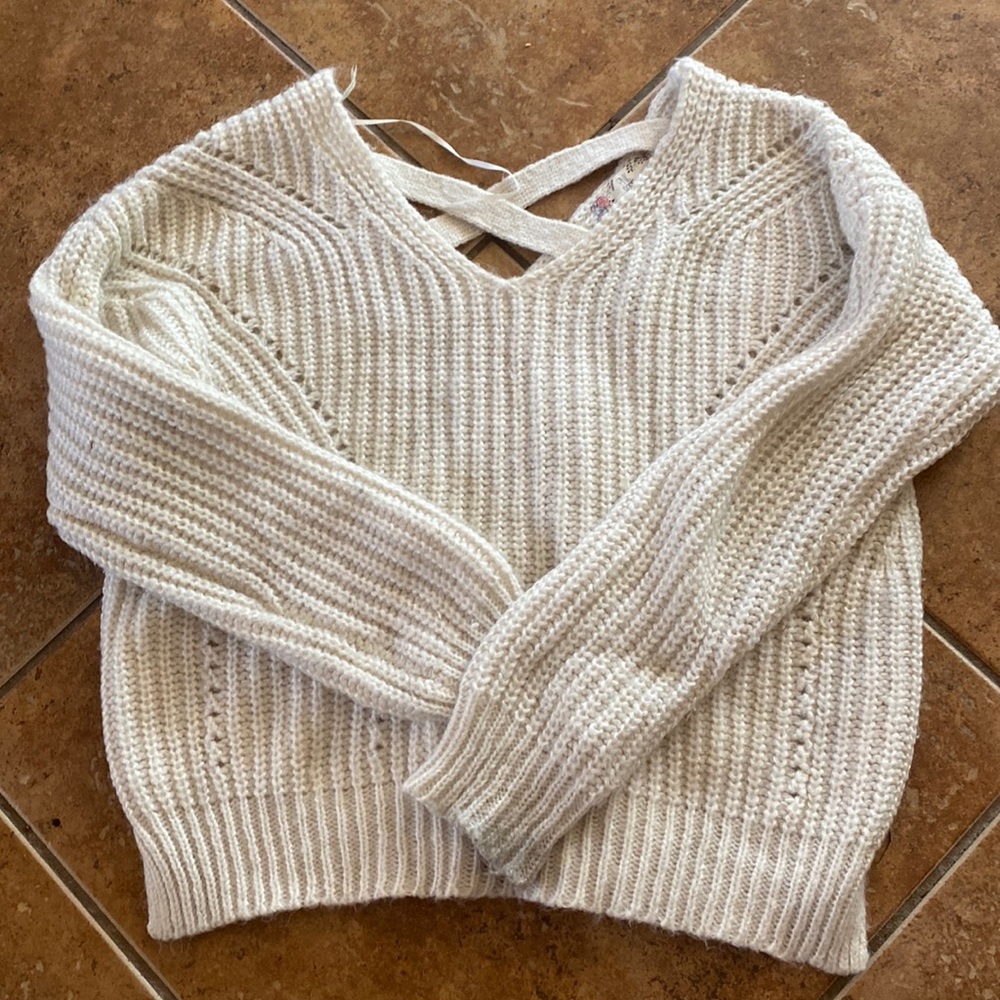 White knit sweater